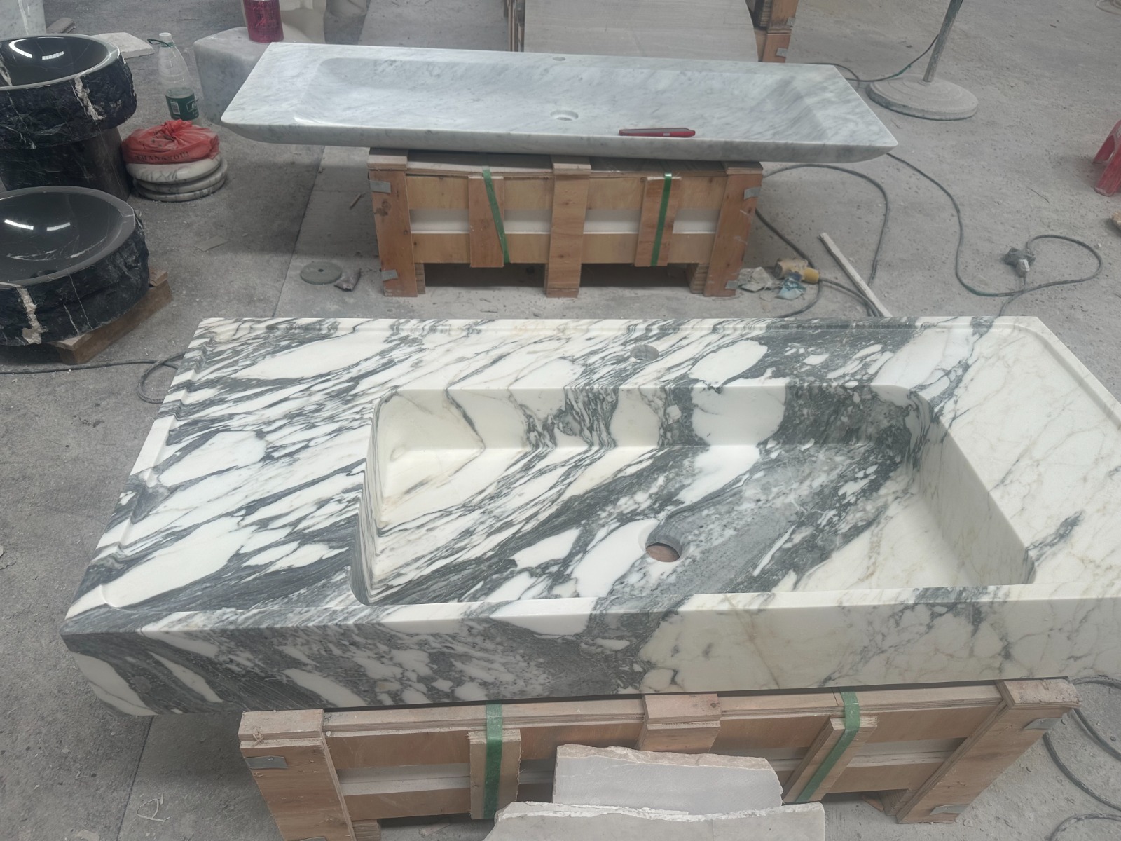 Custom marble vanity sinks